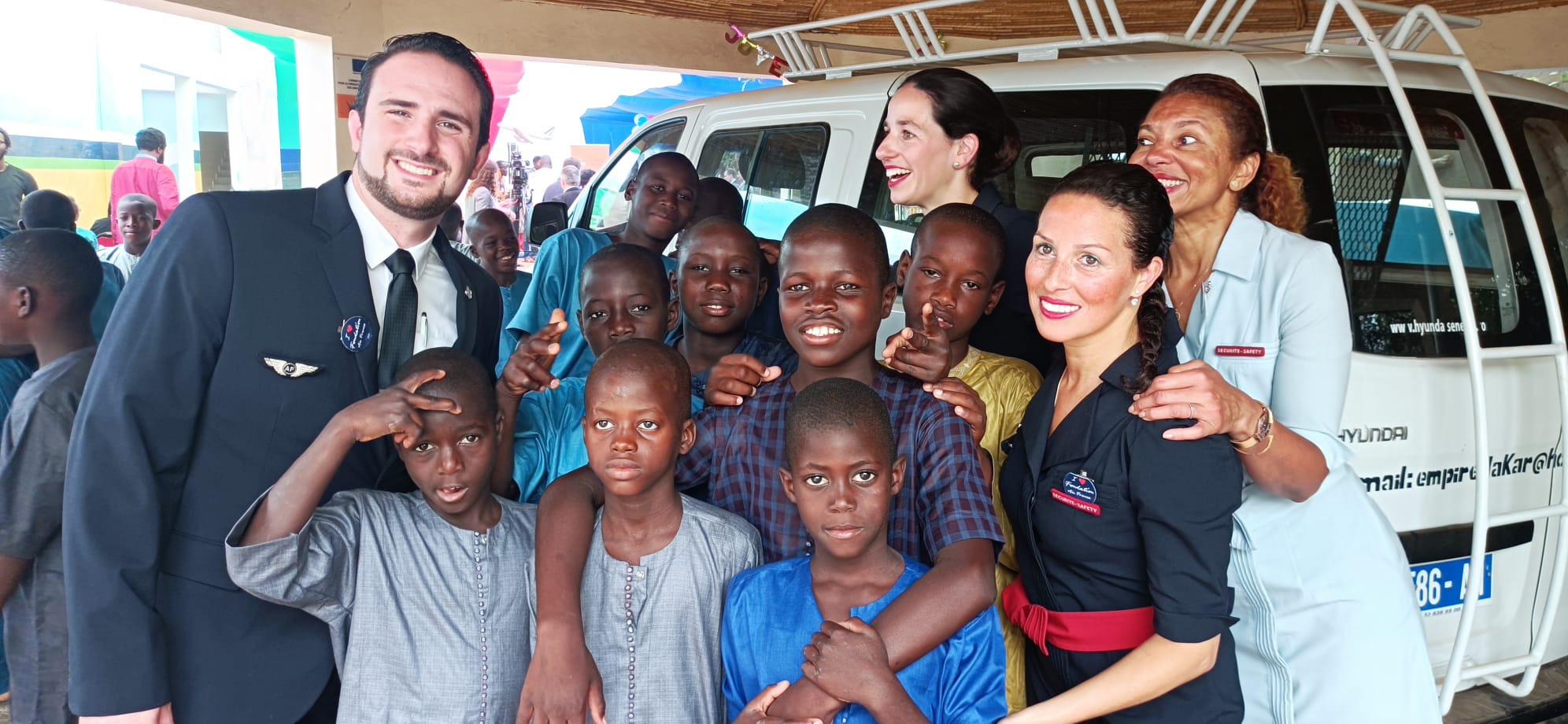 Air France staff visiting Empire des enfants